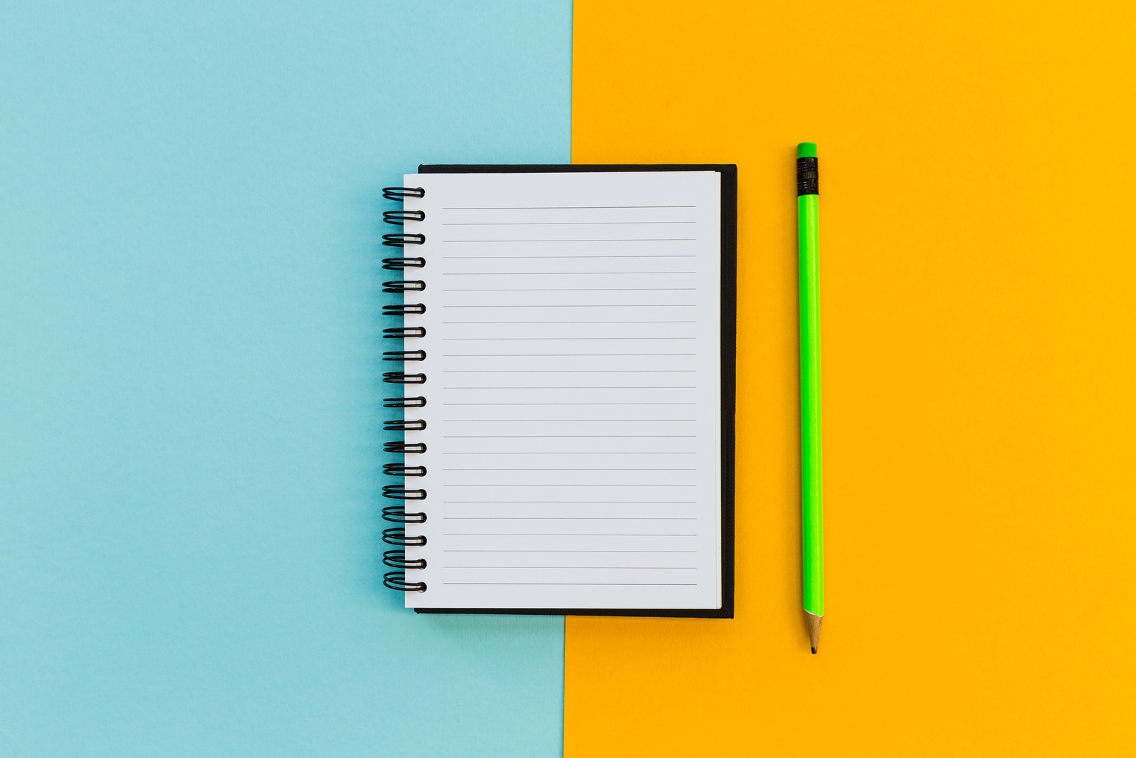 Minimal Stationery Education Notebook on Bright Background